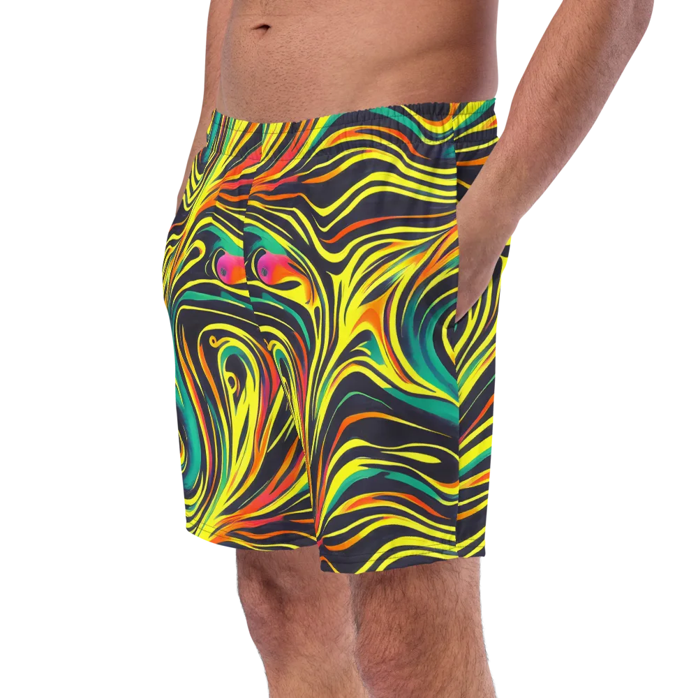 Cyborg Whirl on Swim Trunks — Left Front