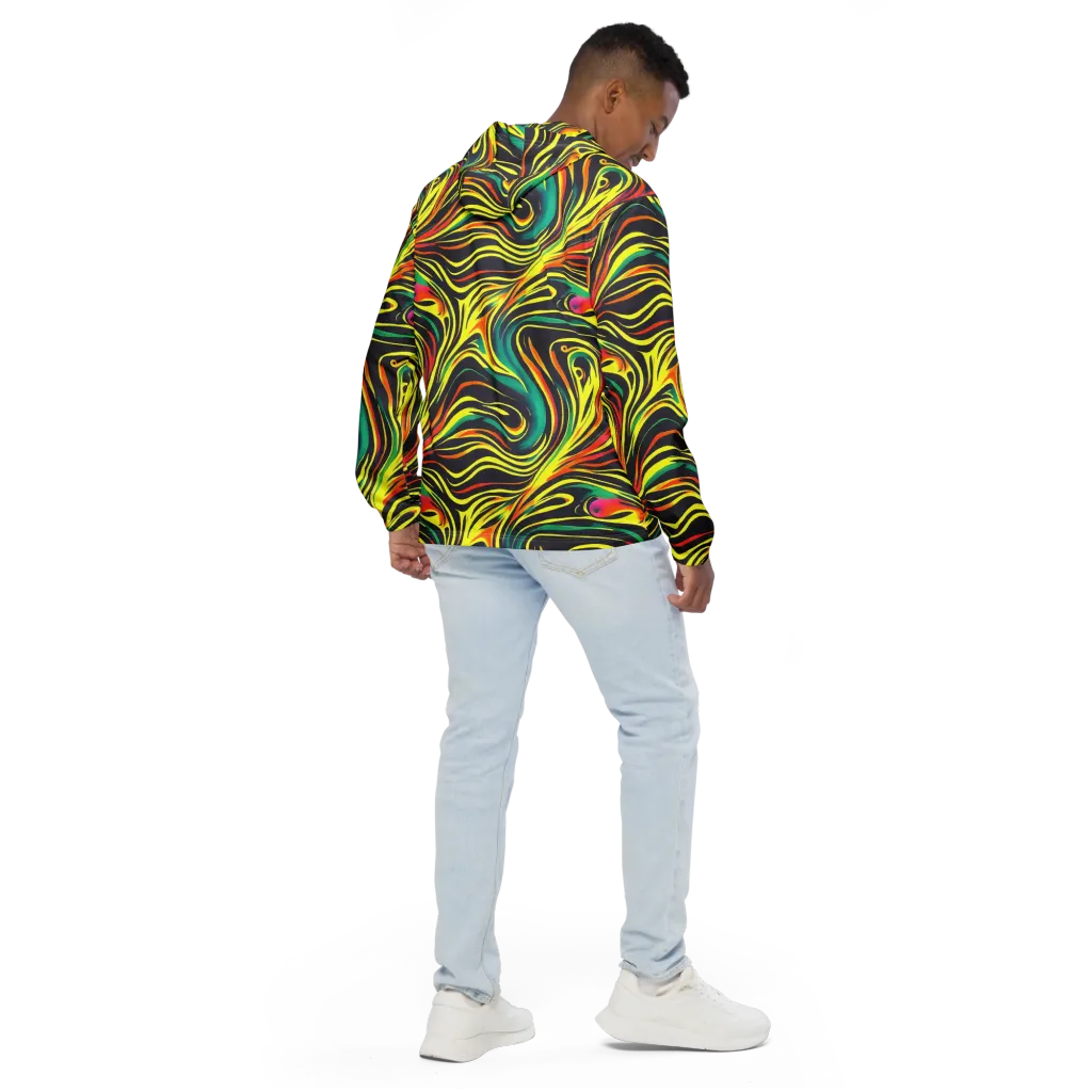 Cyborg Whirl on Men's Windbreaker — Back