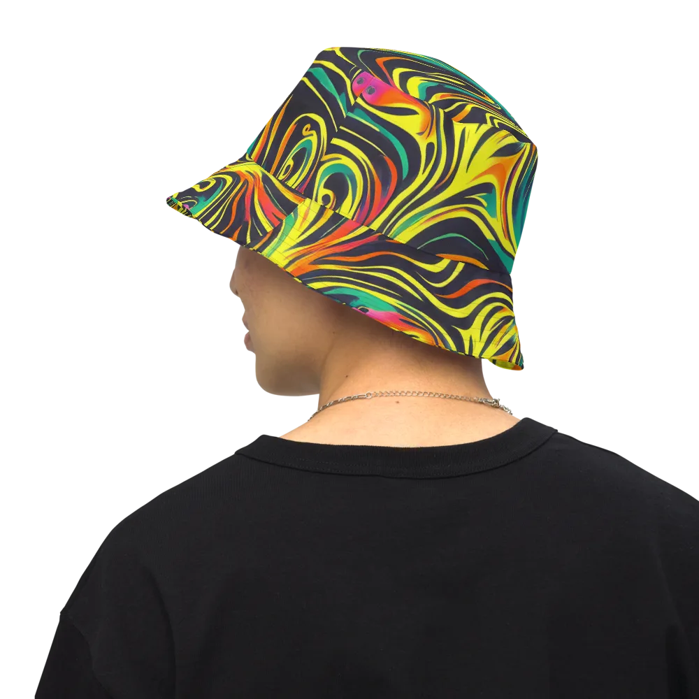 Cyborg Whirl on Reversible Bucket Hat — Back Inside