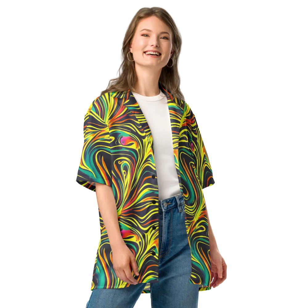 Cyborg Whirl on Button Shirt — Front