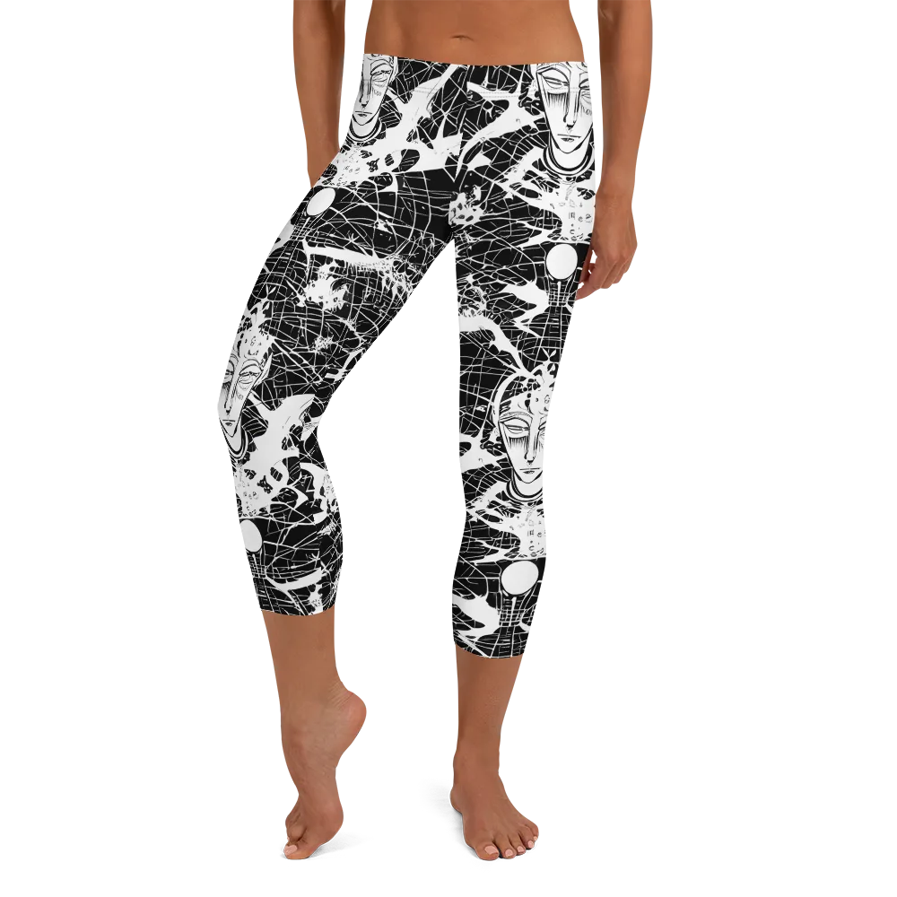 Stormy Serenity on Capri Leggings — Front