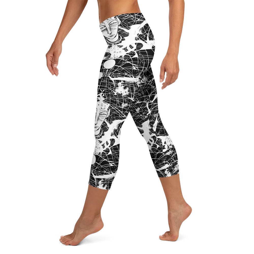 Stormy Serenity on Capri Leggings — Left