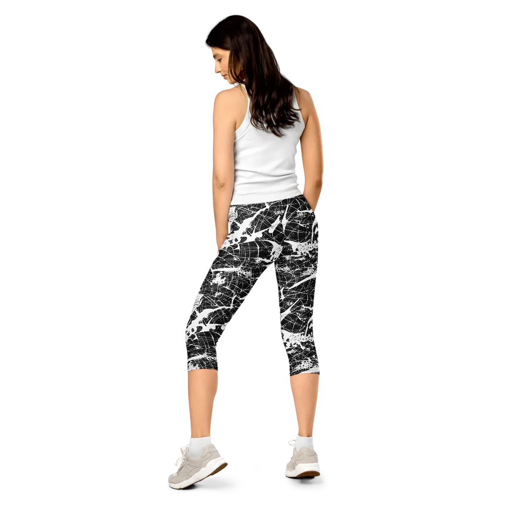 Stormy Serenity on Capri Leggings — Back