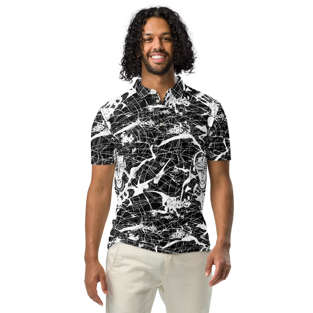 Stormy Serenity on Men's Slim Fit Polo Shirt — Front