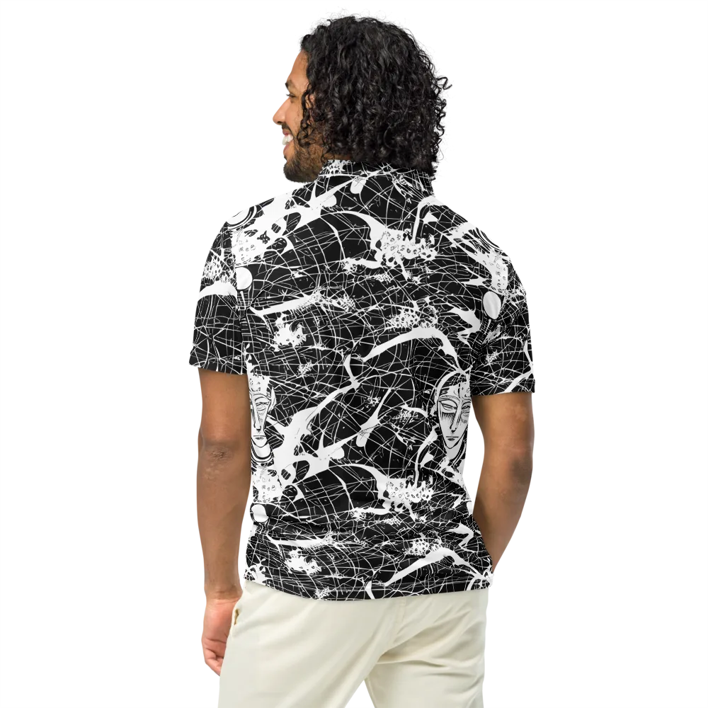 Stormy Serenity on Men's Slim Fit Polo Shirt — Back
