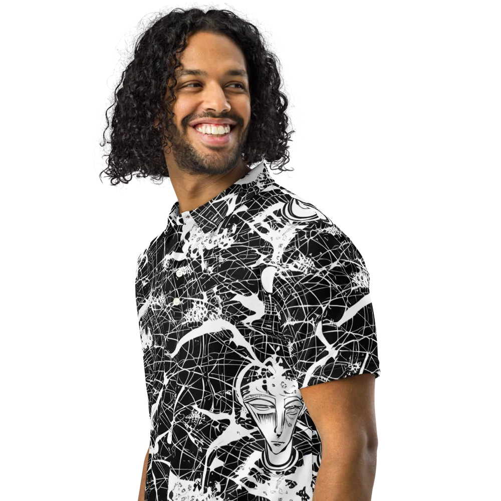 Stormy Serenity on Men's Slim Fit Polo Shirt — Left Front