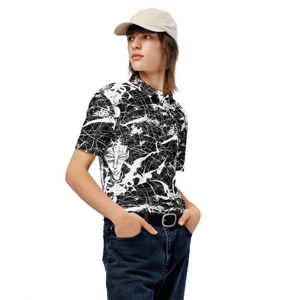 Stormy Serenity on Men's Slim Fit Polo Shirt — Right Front