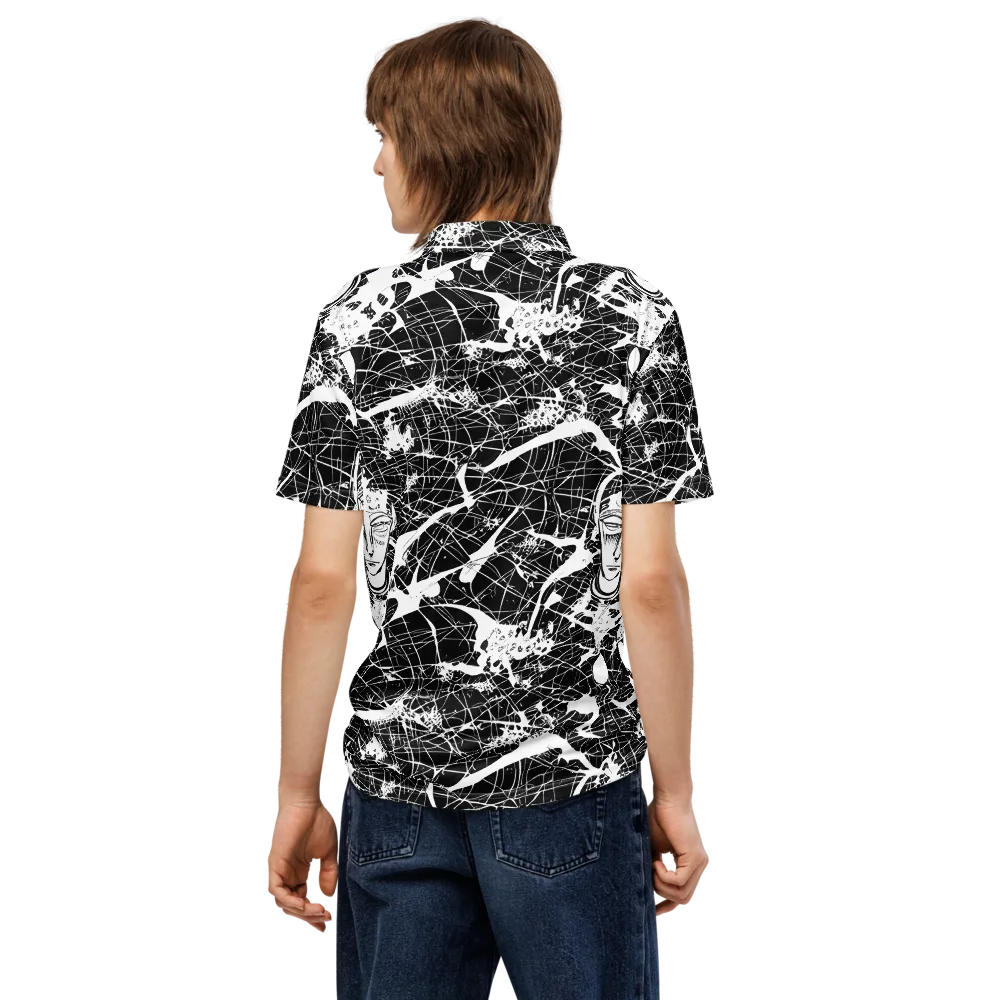 Stormy Serenity on Men's Slim Fit Polo Shirt — Back