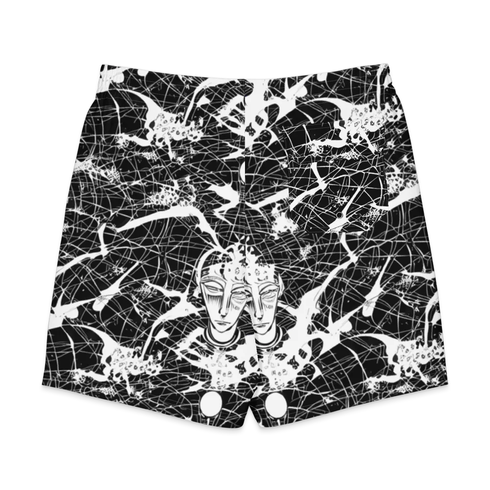 Stormy Serenity on Men's Board Shorts — Back