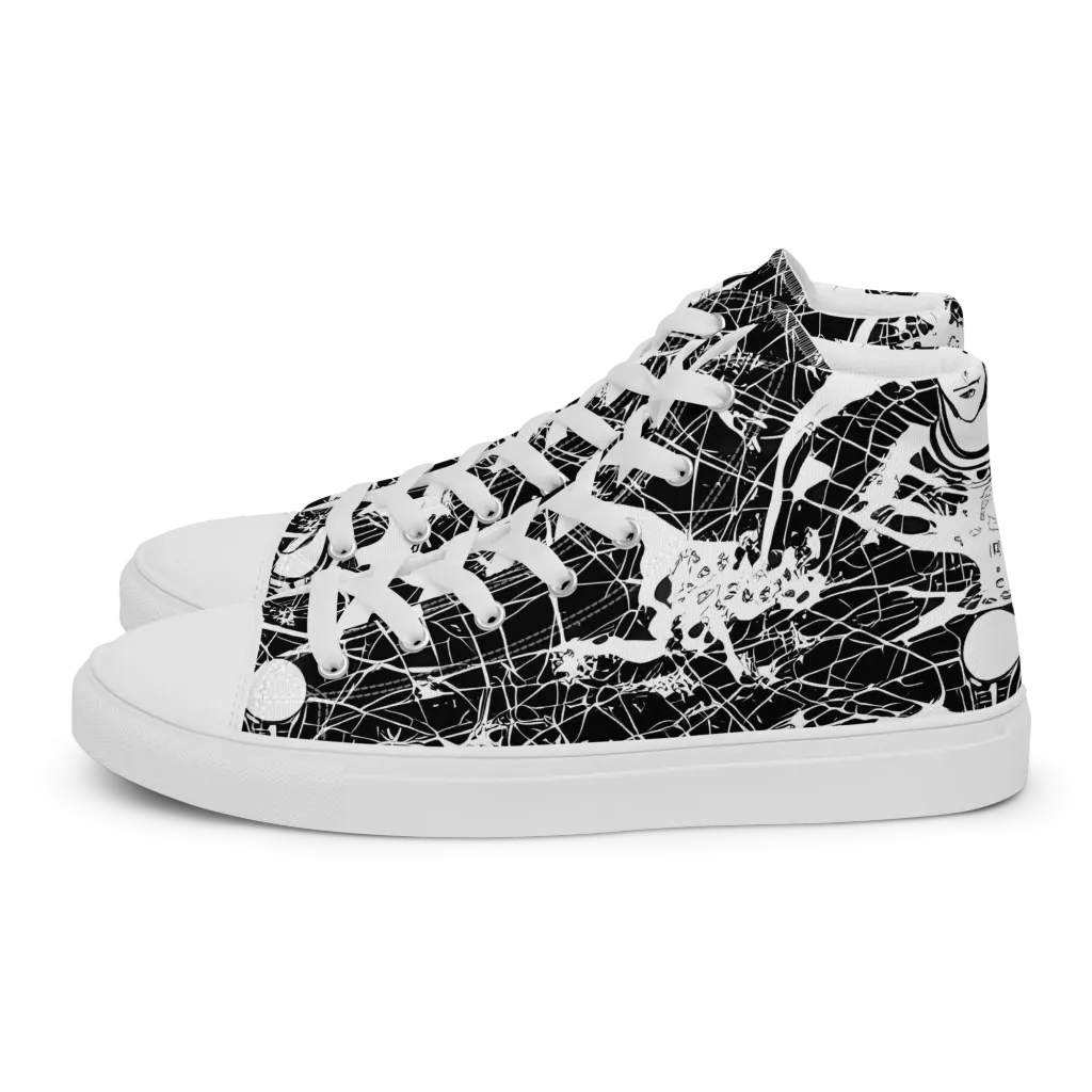 Stormy Serenity on Men's High Top Canvas Shoes — Left