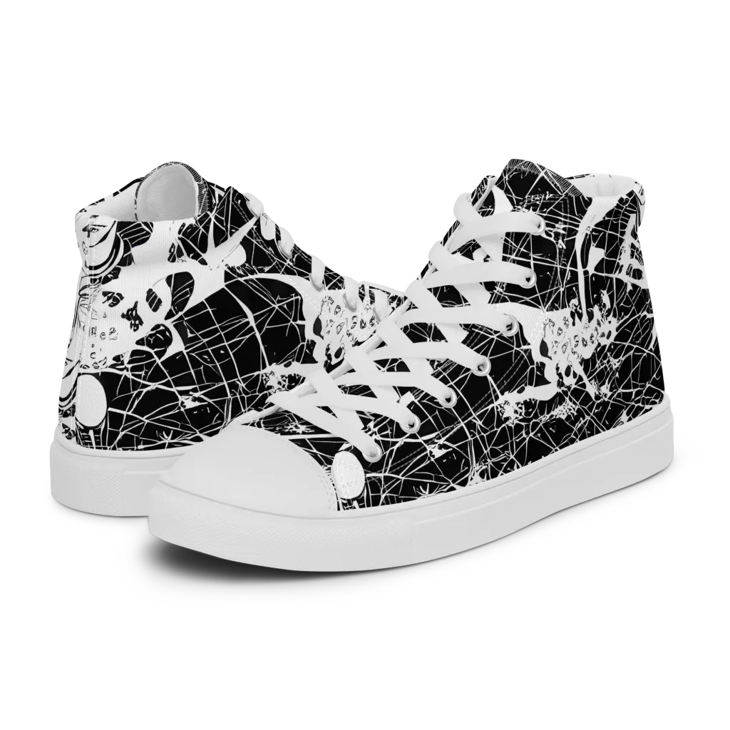 Stormy Serenity on Men's High Top Canvas Shoes — Left