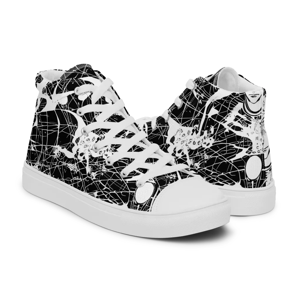 Stormy Serenity on Men's High Top Canvas Shoes — Right