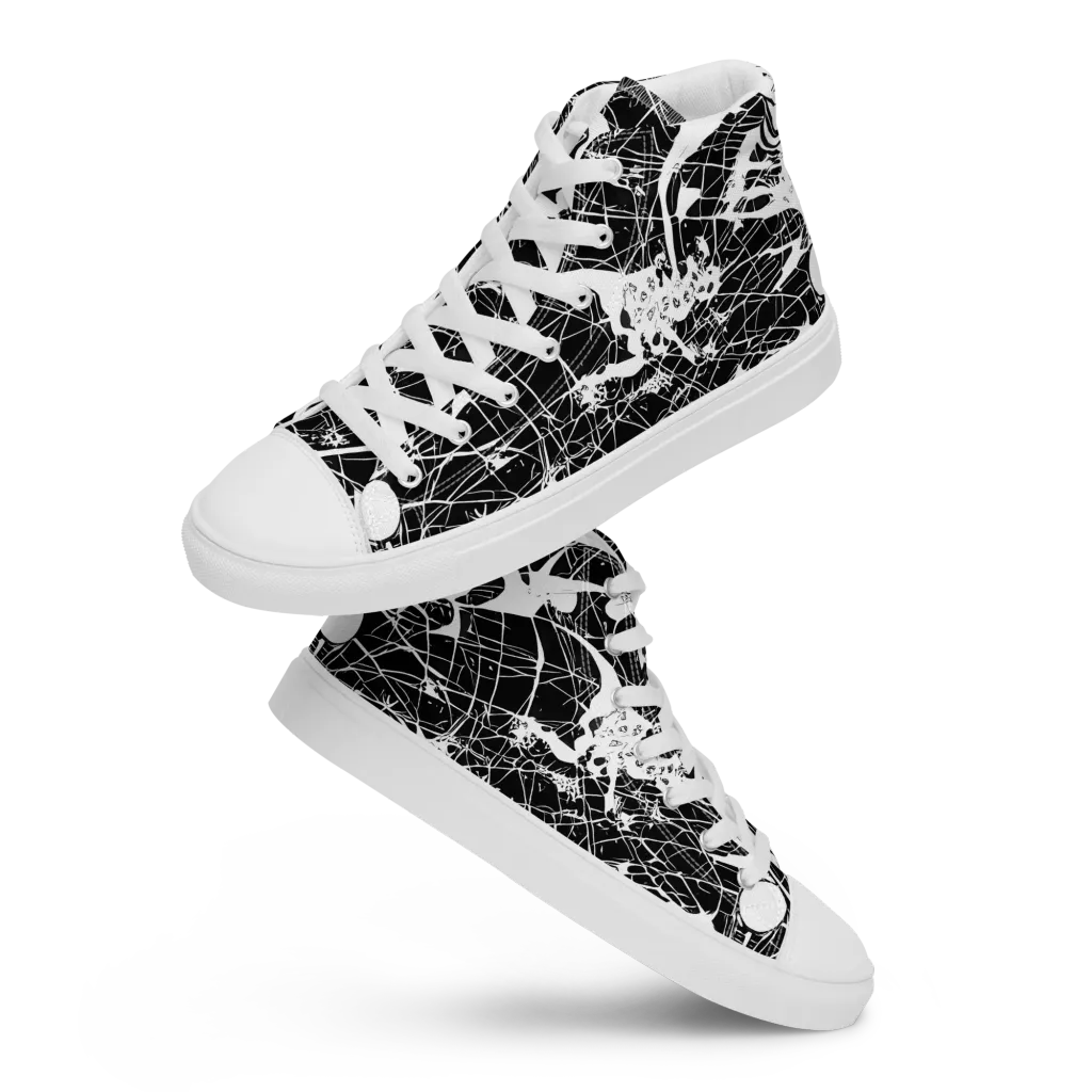 Stormy Serenity on Men's High Top Canvas Shoes — Front