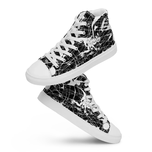Stormy Serenity on a Men's High Top Canvas Shoes