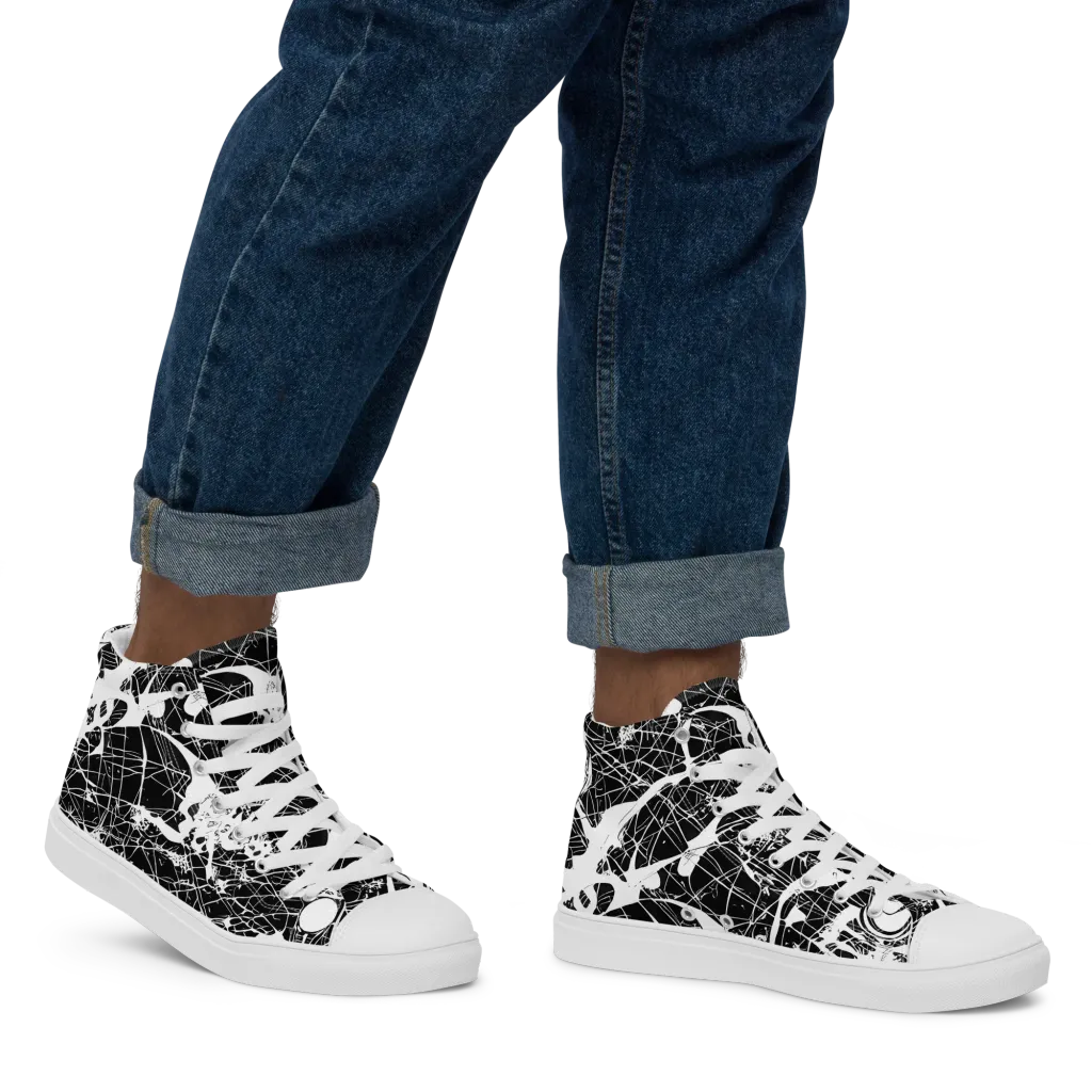 Stormy Serenity on Men's High Top Canvas Shoes — Right