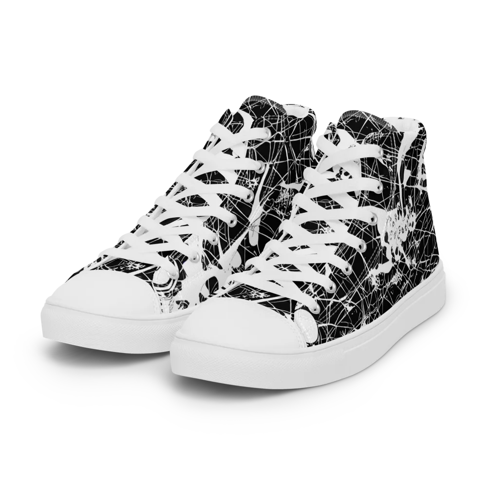 Stormy Serenity on Women's High Top Canvas Shoes — Left Front