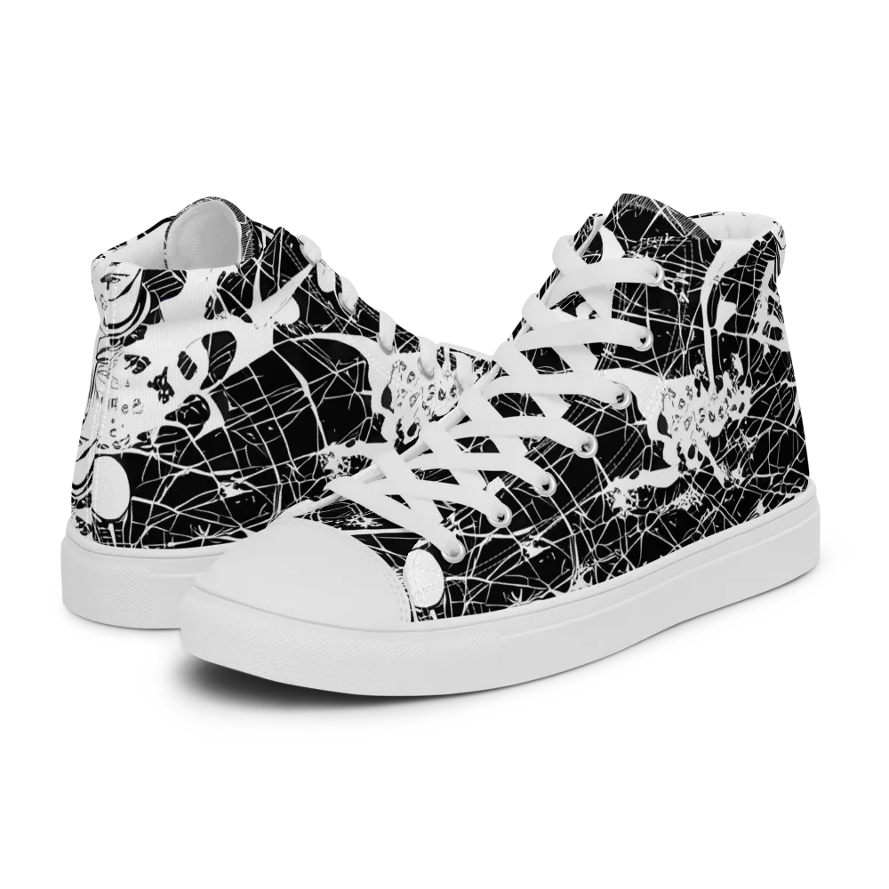 Stormy Serenity on Women's High Top Canvas Shoes — Left
