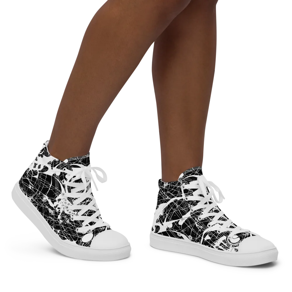 Stormy Serenity on Women's High Top Canvas Shoes — Right