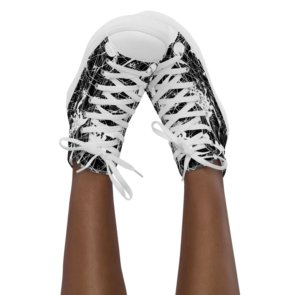 Stormy Serenity on Women's High Top Canvas Shoes — Front