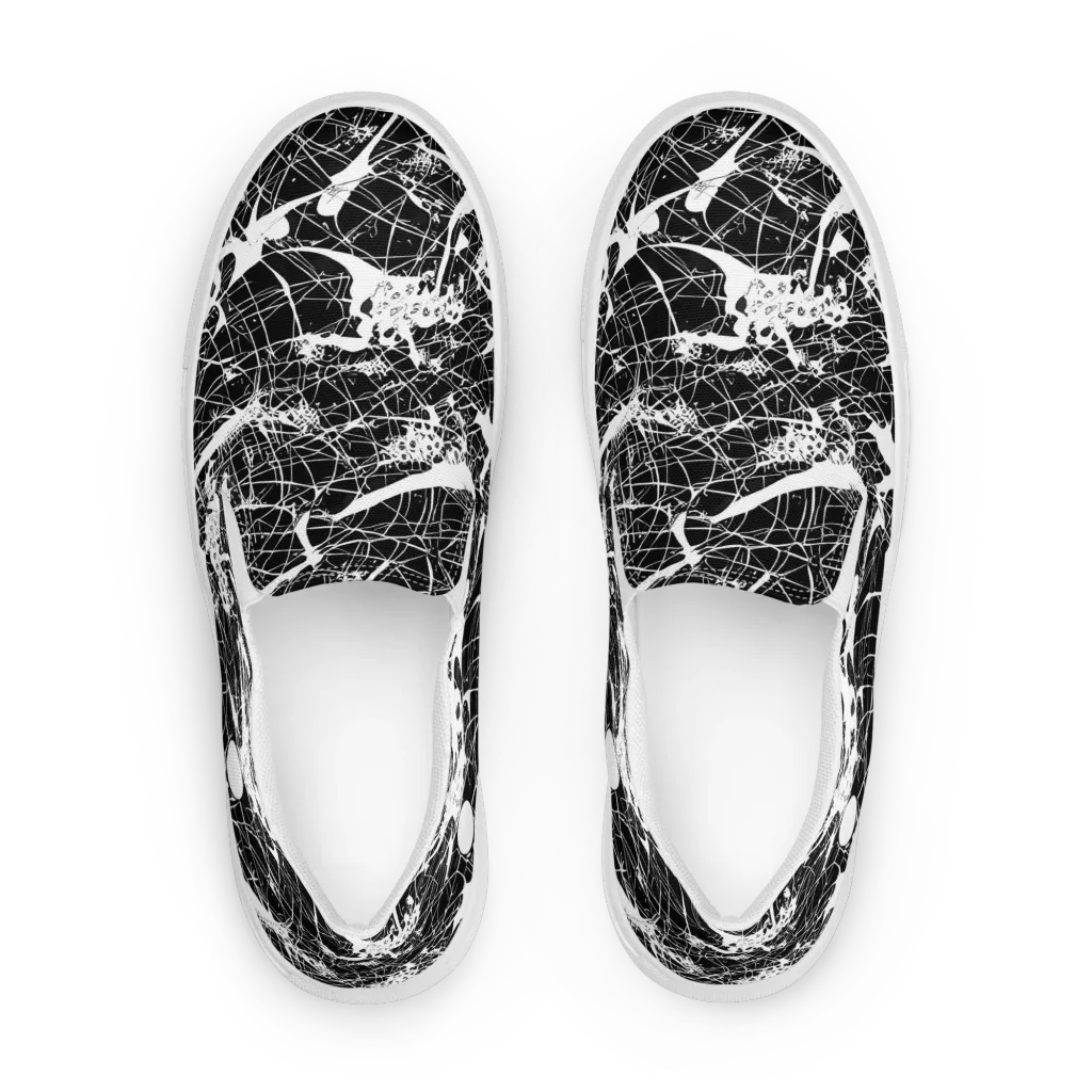 Stormy Serenity on Women's Slip-On Canvas Shoes — Front