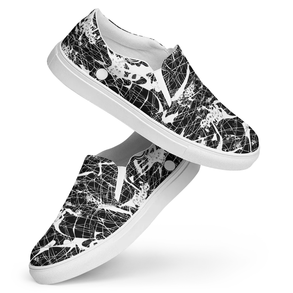Stormy Serenity on Women's Slip-On Canvas Shoes — Front