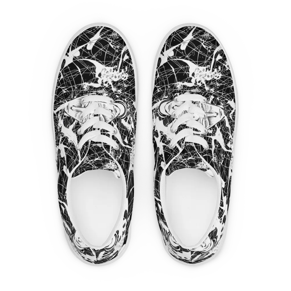 Stormy Serenity on Men's Lace-Up Canvas Shoes — Front