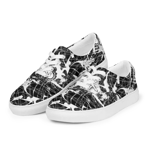 Stormy Serenity on a Men's Lace-Up Canvas Shoes