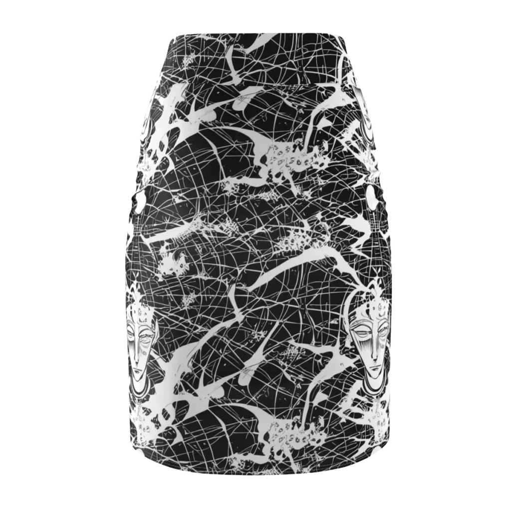 Stormy Serenity on Pencil Skirt — Back