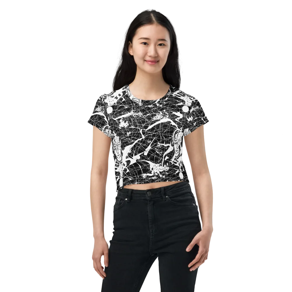 Stormy Serenity on Crop Tee — Front