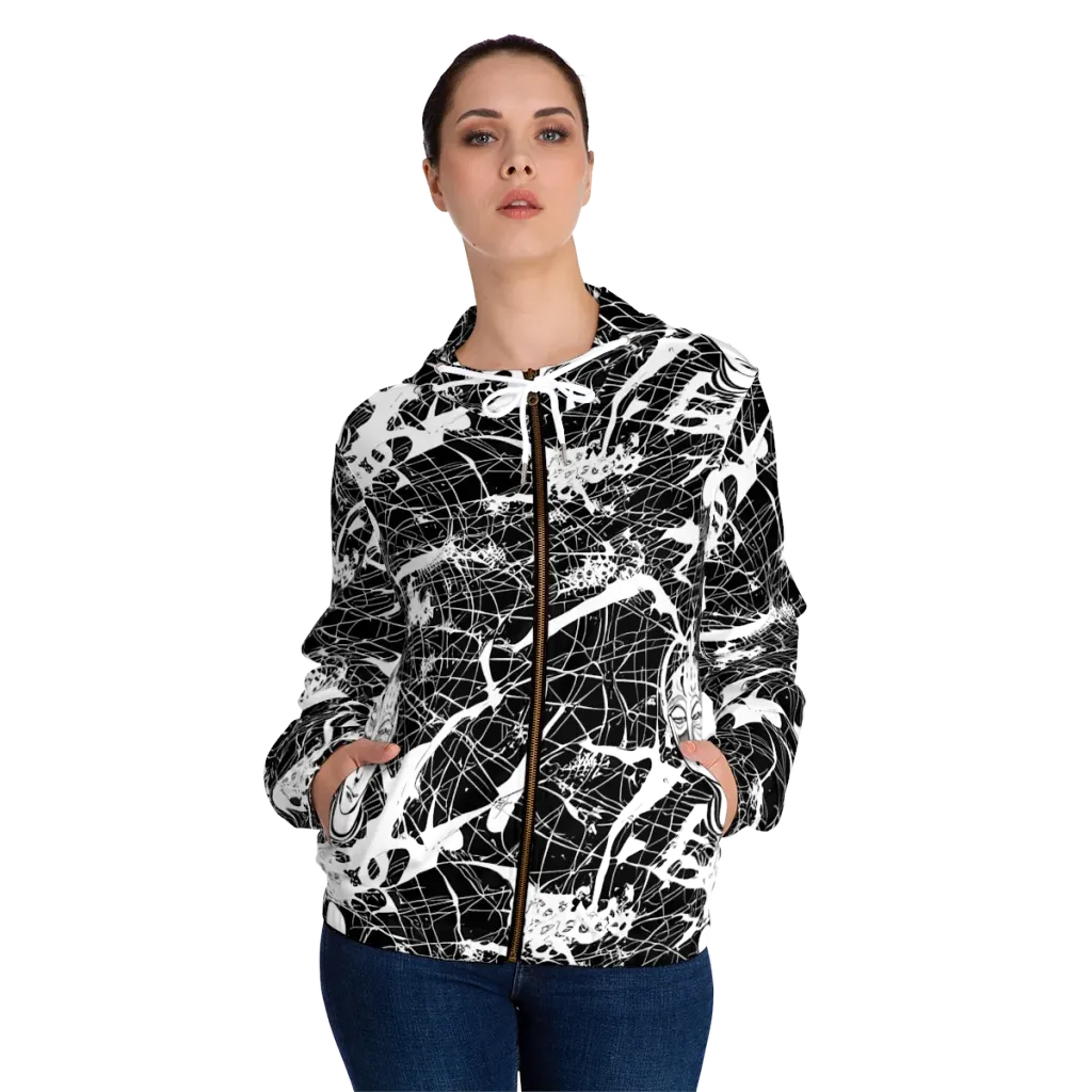 Stormy Serenity on Women's Full-Zip Hoodie — Front On Person