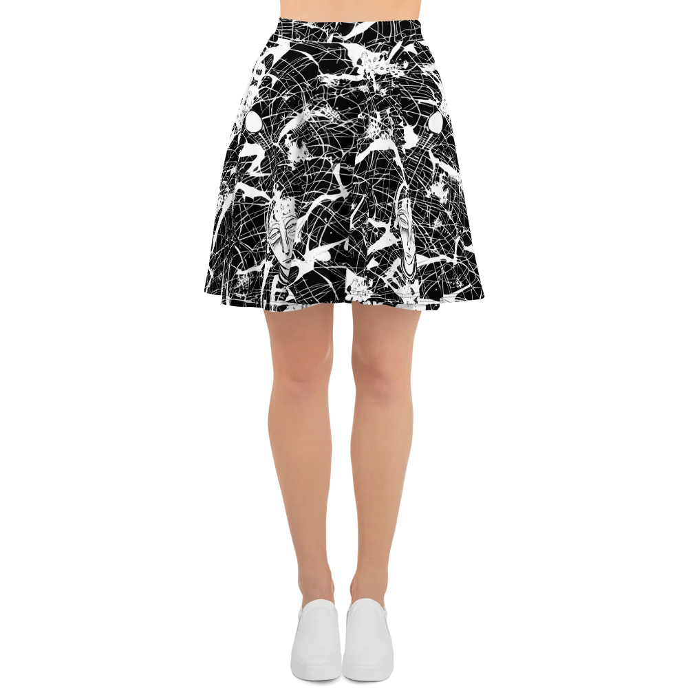Stormy Serenity on Skater Skirt — Front