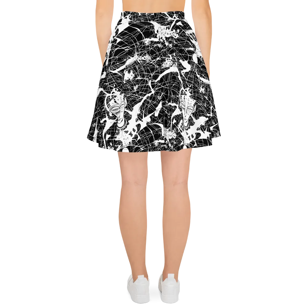 Stormy Serenity on Skater Skirt — Back