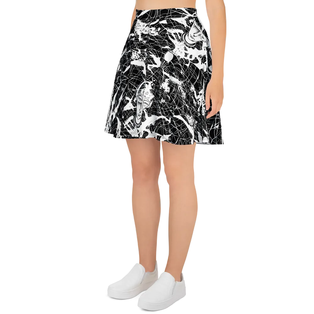 Stormy Serenity on Skater Skirt — Left