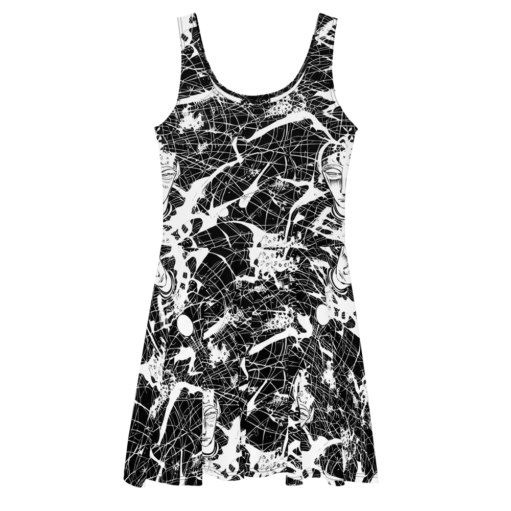 Stormy Serenity on Skater Dress — Front