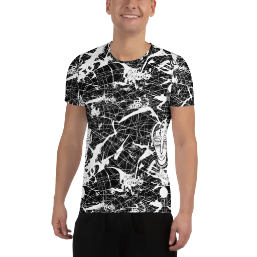 Stormy Serenity on a Men's Athletic T-Shirt
