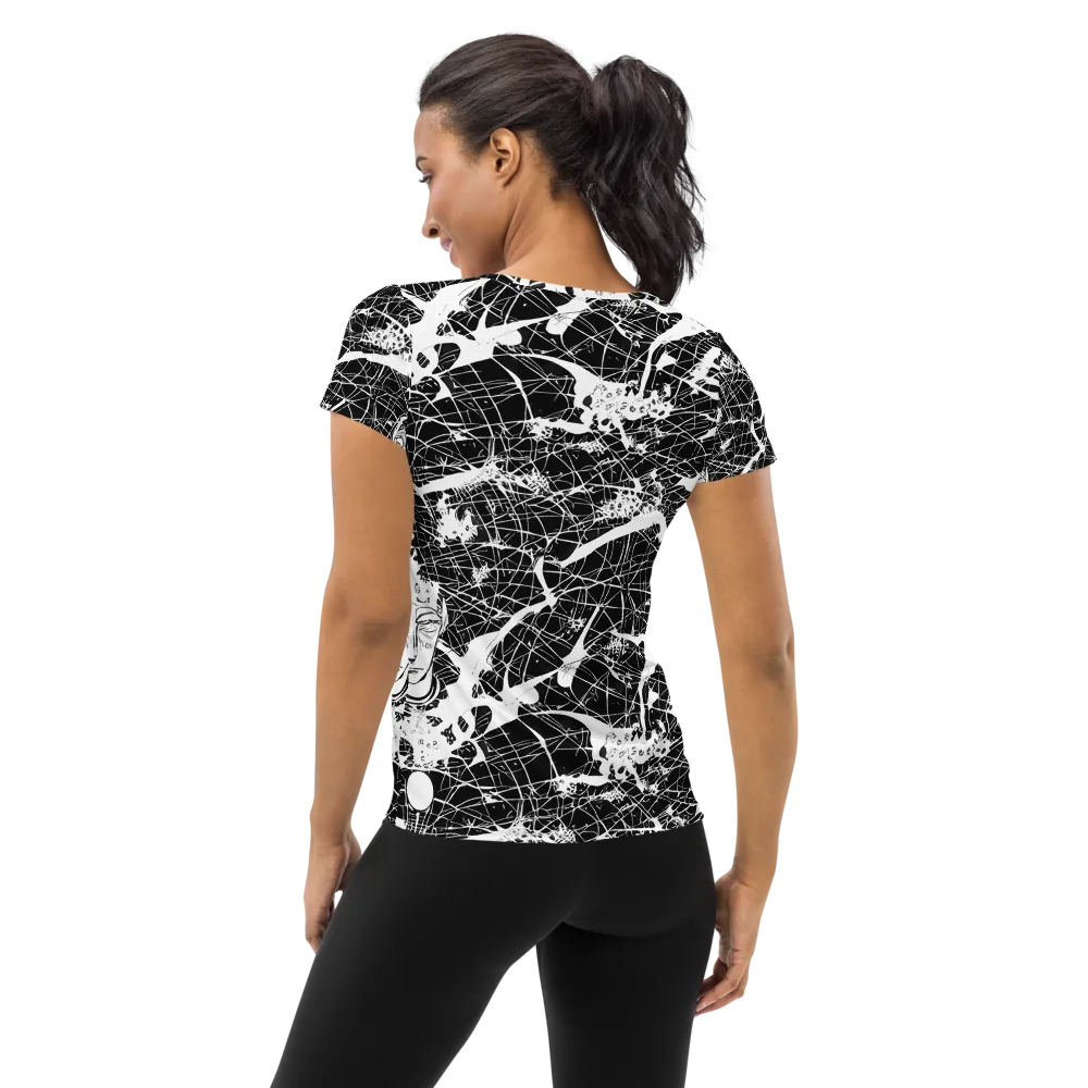 Stormy Serenity on Women's Athletic T-Shirt — Back