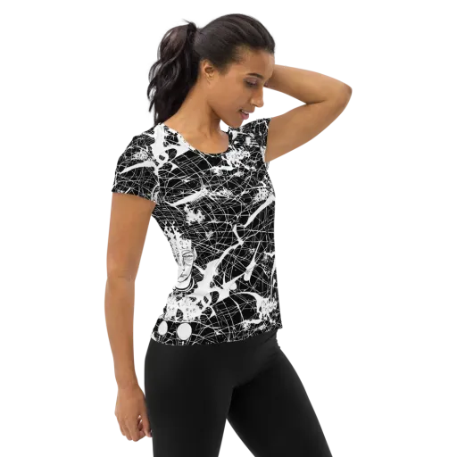 Stormy Serenity on a Women's Athletic T-Shirt