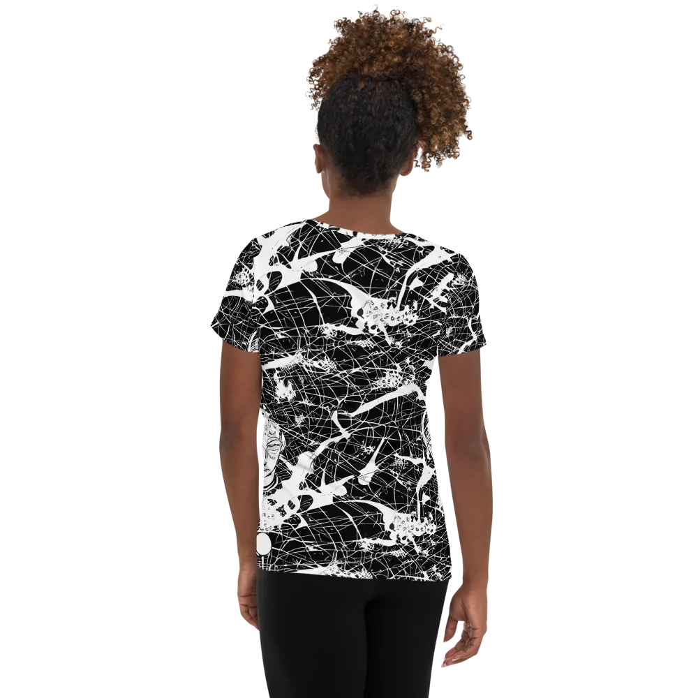 Stormy Serenity on Women's Athletic T-Shirt — Back