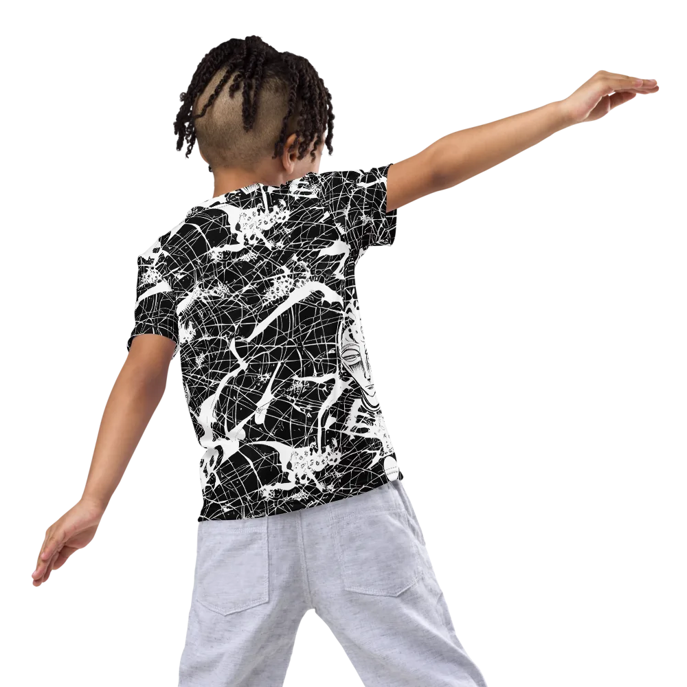 Stormy Serenity on Kids Crew Neck T-Shirt — Back