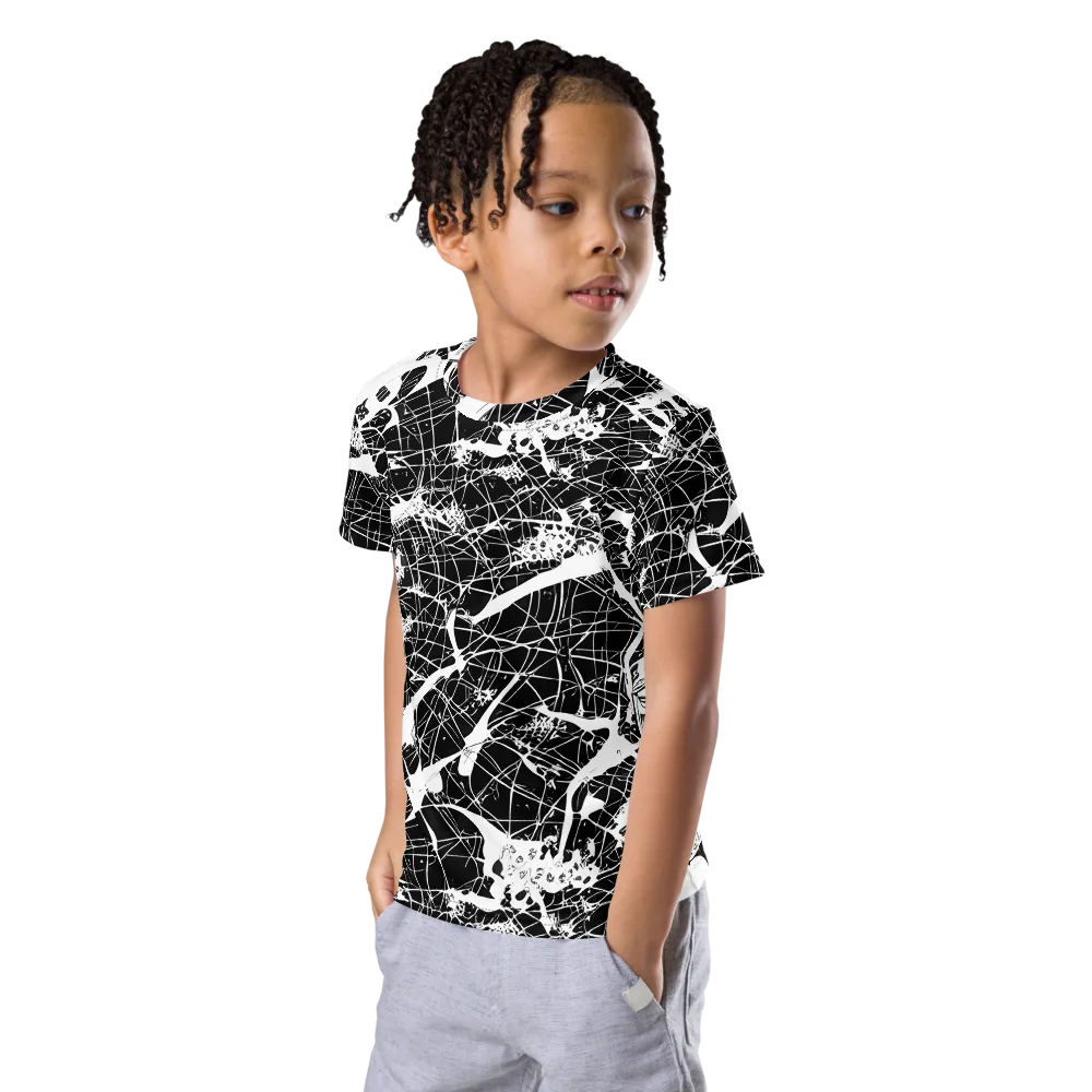 Stormy Serenity on Kids Crew Neck T-Shirt — Left Front