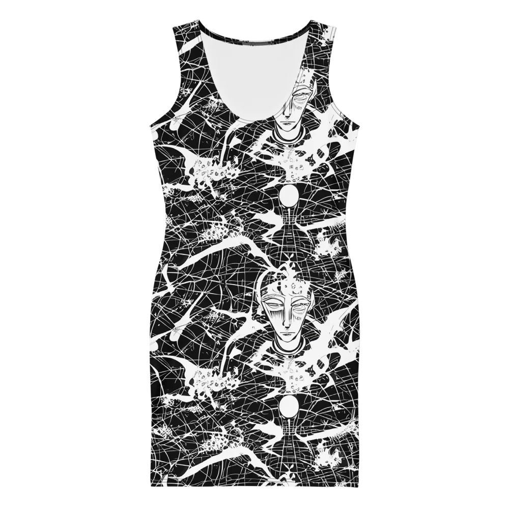 Stormy Serenity on Bodycon Dress — Front