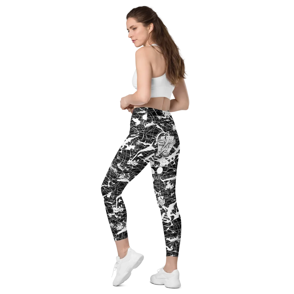 Stormy Serenity on Leggings with Pockets — Left Back