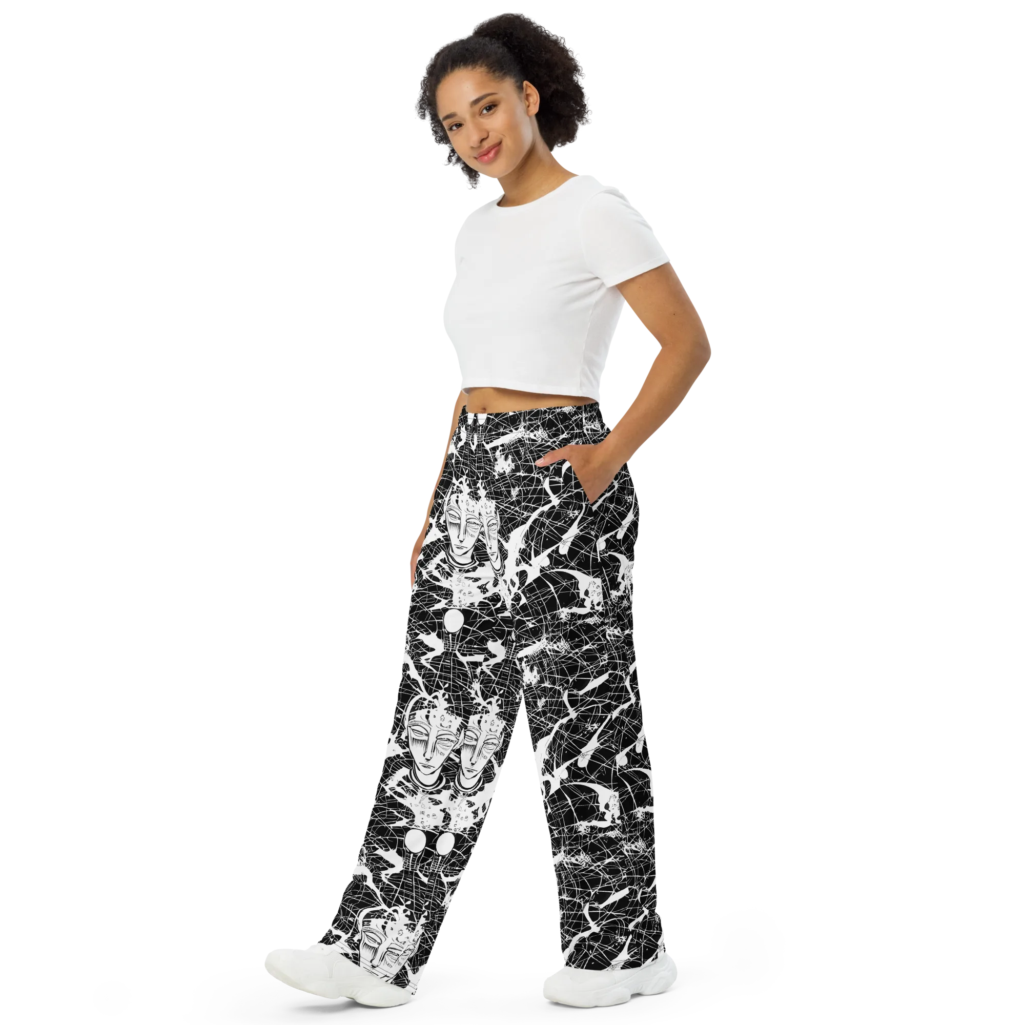 Stormy Serenity on Wide-Leg Pants — Left Front