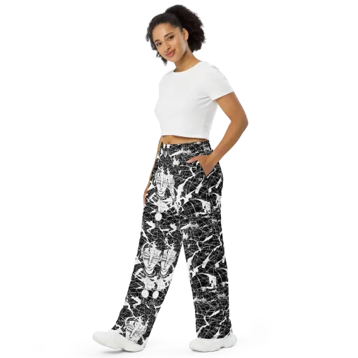 Stormy Serenity on a Wide-Leg Pants