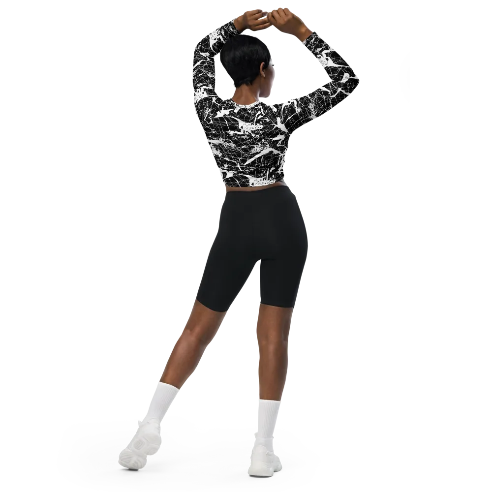 Stormy Serenity on Long Sleeve Crop Top — Back