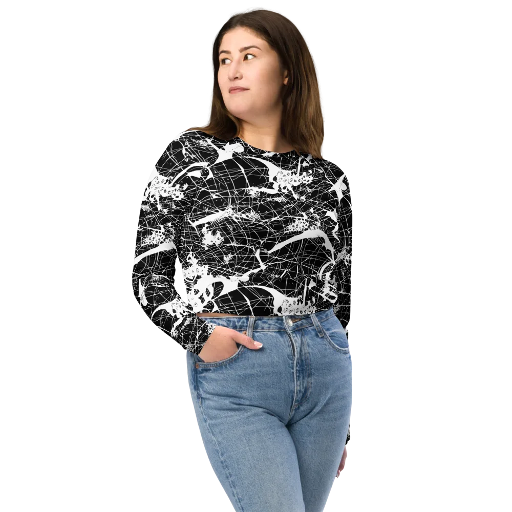 Stormy Serenity on Long Sleeve Crop Top — Front