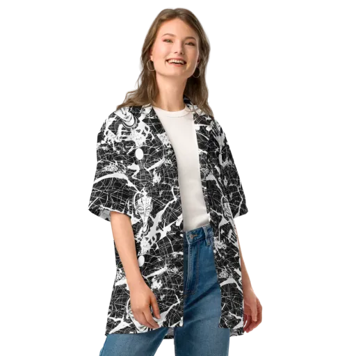 Stormy Serenity on a Button Shirt