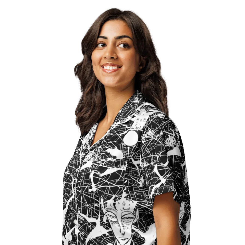 Stormy Serenity on Women's Short Sleeve Pajama Top — Left Front