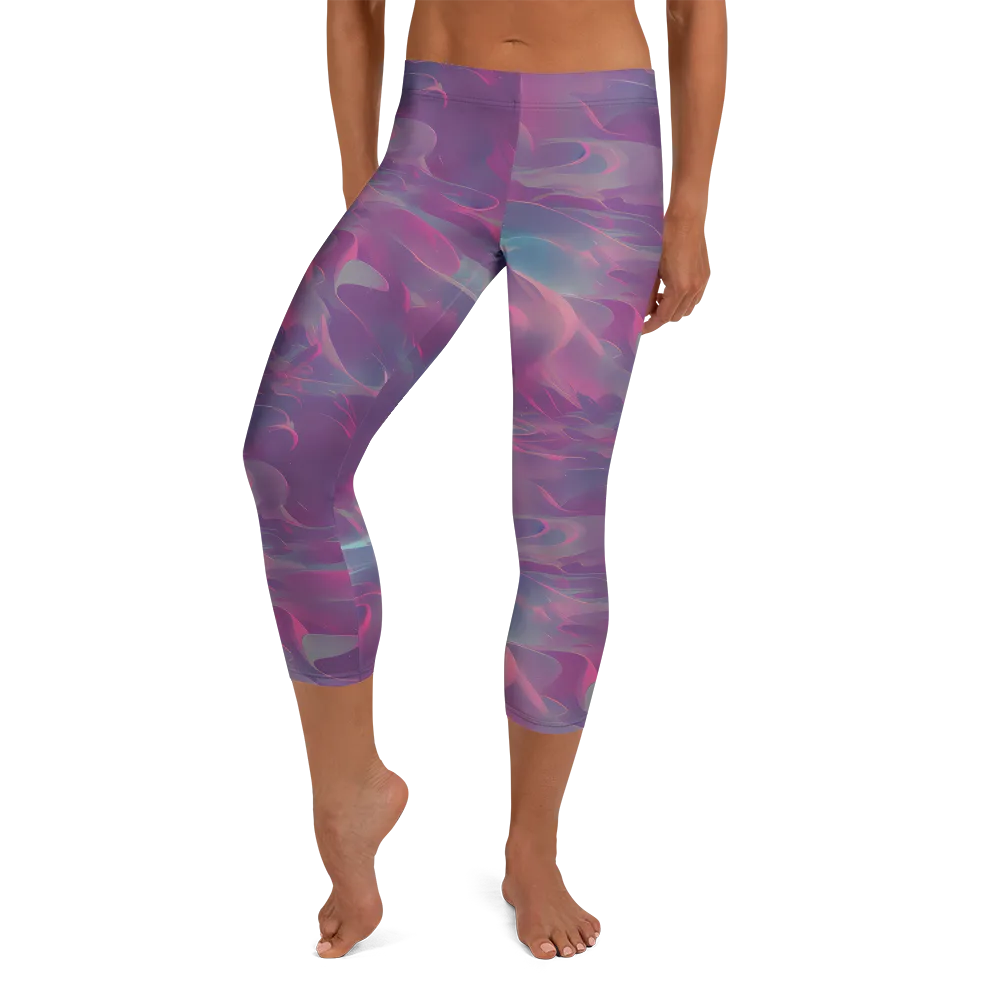 Dreamscape Swirl on Capri Leggings — Front