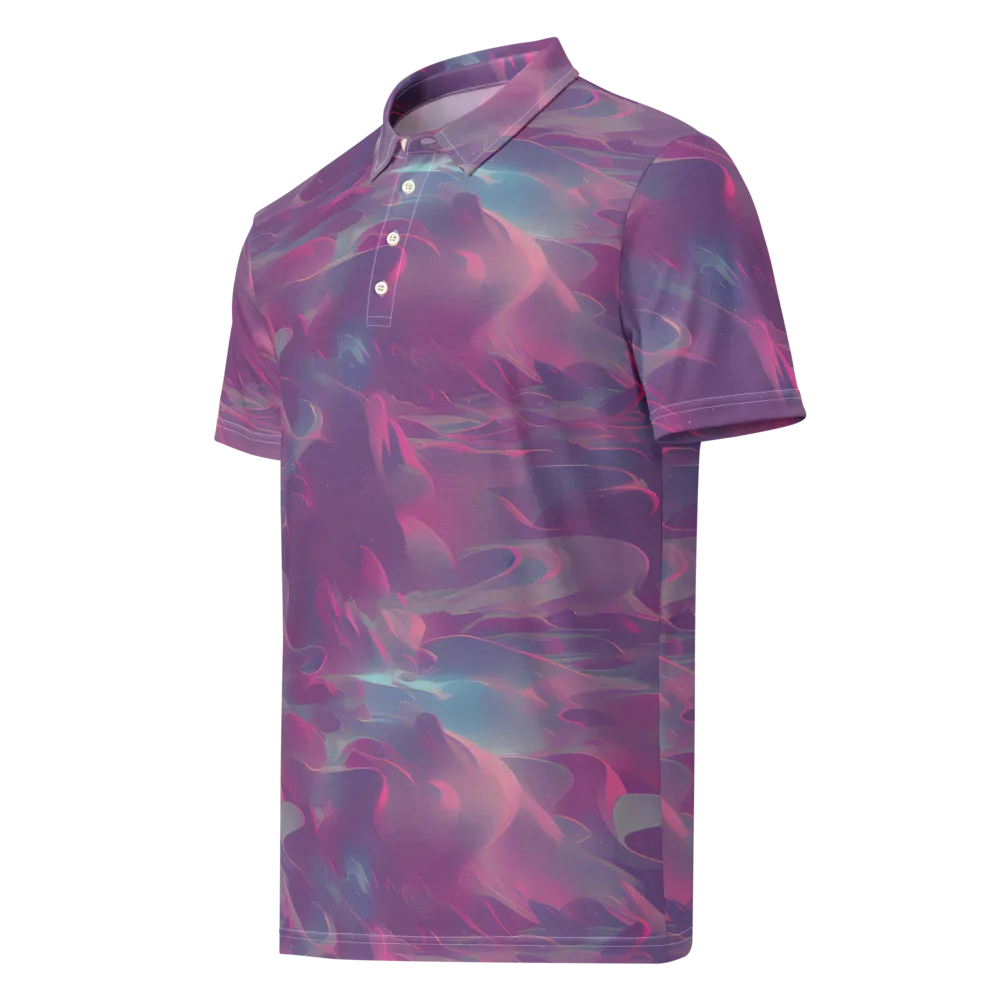 Dreamscape Swirl on Men's Slim Fit Polo Shirt — Left Front